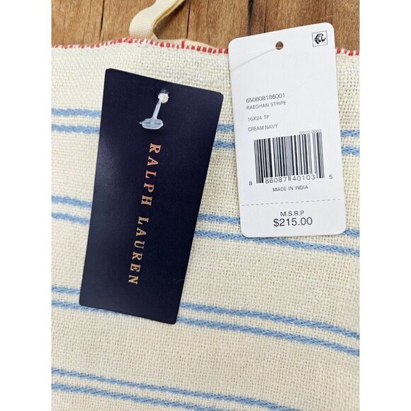 New Ralph Lauren Raeghan Stripe Pillow Cover 16x24 Linen Pillowcase - Picture 2 of 3